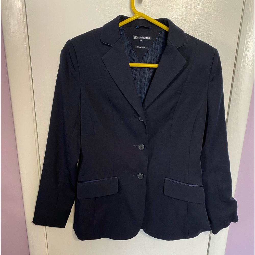 Equestrian show jacket size 6 Hunter style navy blue
